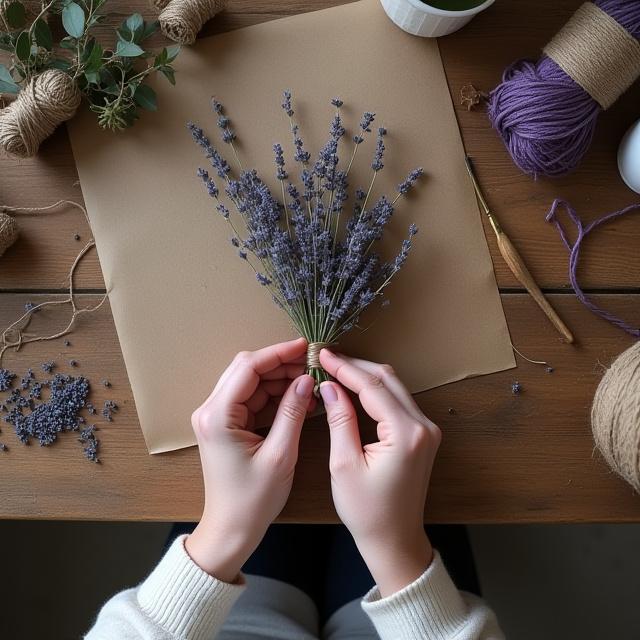 Artisans crafting historical floral arrangements in a bright studio